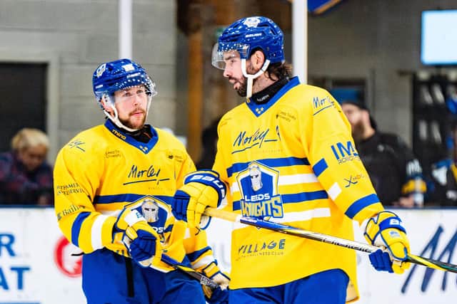 LEADING MAN: Captain Kieran Brown scored twice as Leeds Knights came from behind at Ice Sheffield to beat Sheffield Steeldogs 2-1 on Saturday night. Picture: Kev Bland/Steeldogs Media.