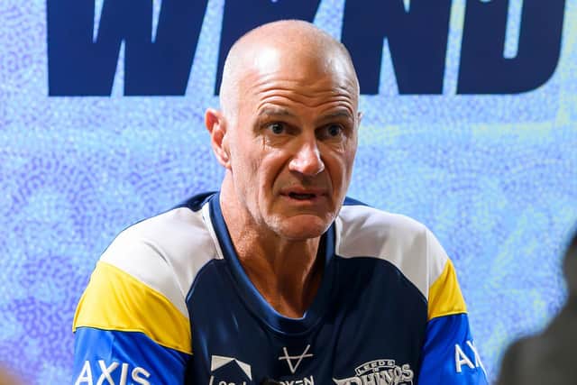 'Just do your job' was the message from Leeds Rhinos coach Brad Arthur, pictured, to Tom Holroyd ahead of the prop's return from injury. Picture by Allan McKenzie/SWpix.com.