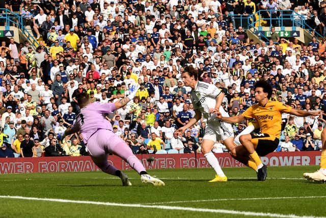 WINNING GOAL - Brenden Aaronson was not credited with Leeds United's winner but he played a big part in a win over Wolves on his Elland Road debut. Pic: Simon Hulme