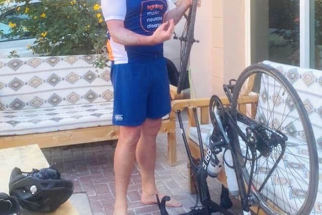 Bob Wallace, who is taking part in a 900-mile cycle ride to support people living with MND