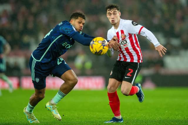 NOW AND THEN - Current Leeds United man Georginio Rutter up against former Whites youngster Niall Huggins, who alongside Jack Clarke enjoyed a win over his former side. Pic: Bruce Rollinson