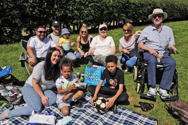 The Basey family enjoy a picnic at Lotherton Hall.