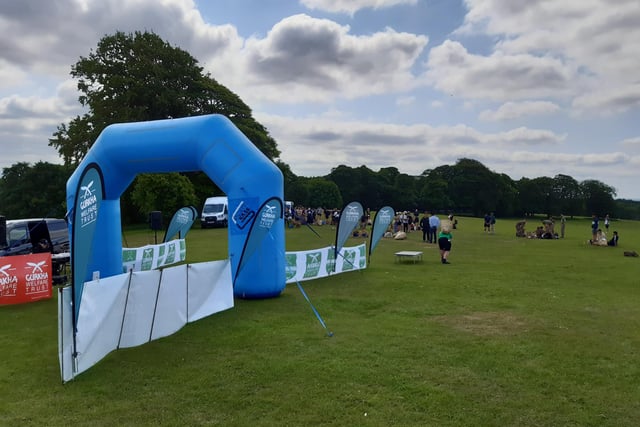 The finish line awaits for those completing the course in aid of The Gurkha Welfare Trust.