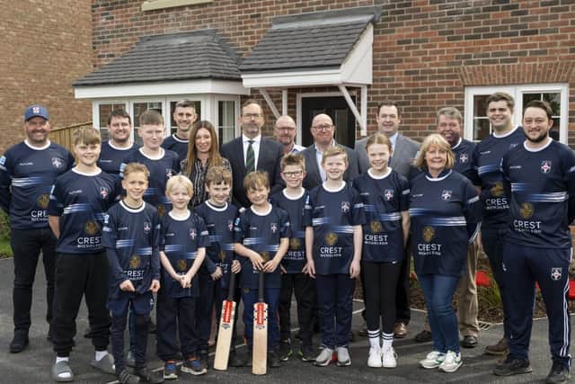The Deputy Mayor of Doncaster, Councillor Glyn Jones, and Sprotbrough Cricket Club at the event