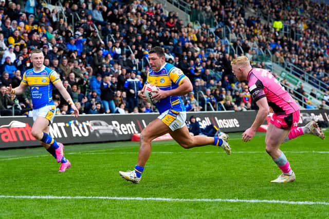 Ryan Hall will make his 500th career appearance when Leeds Rhinos play host to Wigan Warriors on Saturday. Picture by Olly Hassell/SWpix.com.