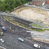 The removal of the Spence Lane footbridge over the Armley Gyratory is to begin later this month. Photo: Leeds City Council.