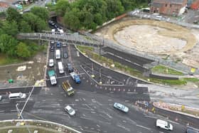 The removal of the Spence Lane footbridge over the Armley Gyratory is to begin later this month. Photo: Leeds City Council.