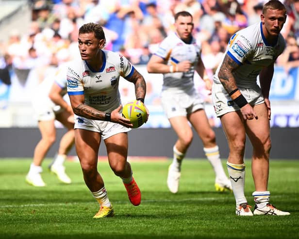 Danny Levi on the ball for Leeds Rhinos in their Magic Weekend win against Bradford Bulls. Picture by Olly Hassell/SWpix.com.
