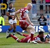 Harry Newman scores in the Cup loss to Wigan. Picture by Richard Sellers/PA Wire.