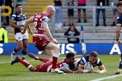 Harry Newman scores in the Cup loss to Wigan. Picture by Richard Sellers/PA Wire.