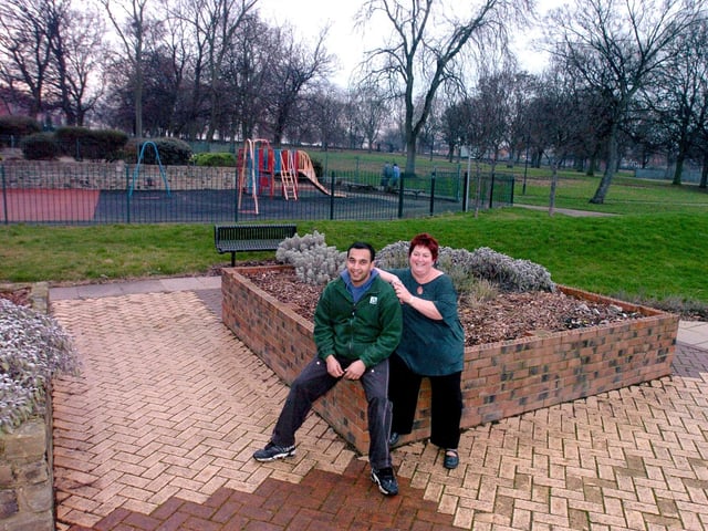 Friends of Cross Flatts Park had been awarded £5,000 of Government money to help towards their ambitious regeneration plans for the green gem in December 2003. Pictured, are Parvez Hussain, project co-ordinator for Groundwork, Leeds, with Coun Angela Gabriel, chair of the Friends of Cross Flatts Park group.
