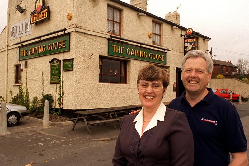 Do you remember John Holder and Julie Cave? They ran The Gaping Goose on Selby Road. Pictured in April 1996.