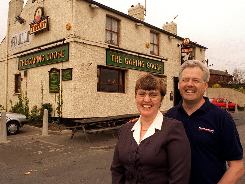Do you remember John Holder and Julie Cave? They ran The Gaping Goose on Selby Road. Pictured in April 1996.
