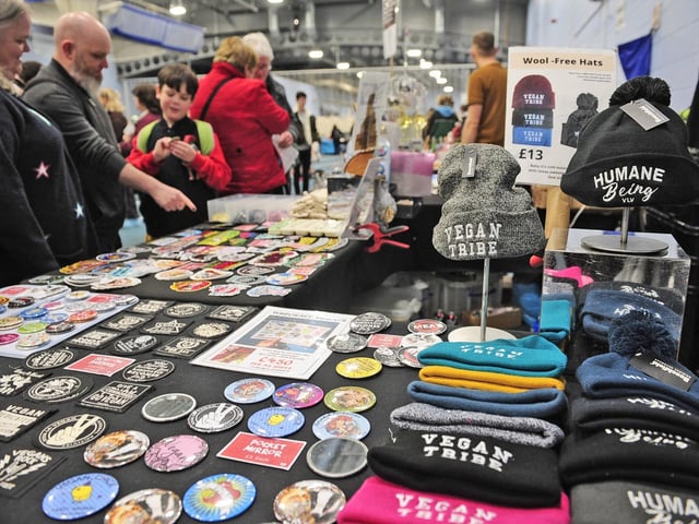 There was plenty of vegan-themed gifts to buy in time for Christmas at this year's festival which was held at the South Leeds Stadium.