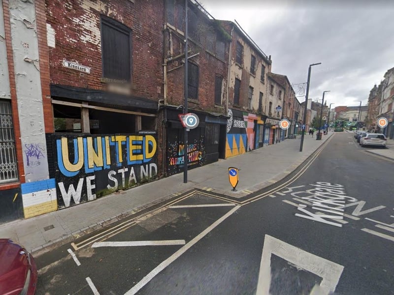 Created by Jiem Washere and his wife Mary Limonade, the mural is painted on Kirkgate in Leeds city centre.