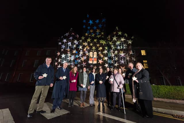 Yorkshire Stars was launched with a giant star projection on the Thackray Museum of Medicine. Image: Jonathan Pow/jp@jonathanpow.com