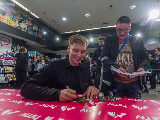 Queues formed for George Ezra's signing of his 2018 album 'Staying At Tamara's at HMV.