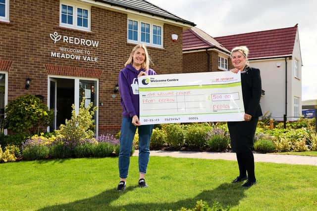 LtoR Charlie Taylor from the Welcome Centre and Redrow's Kat Richardson