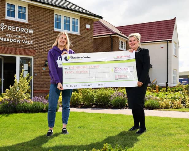 LtoR Charlie Taylor from the Welcome Centre and Redrow's Kat Richardson