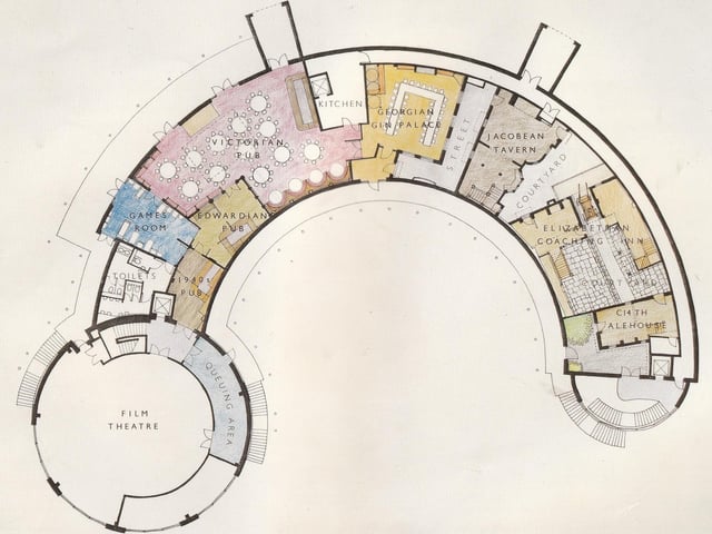 A first floor plan of the attractions on offer at Tetley's Brewery Wharf.