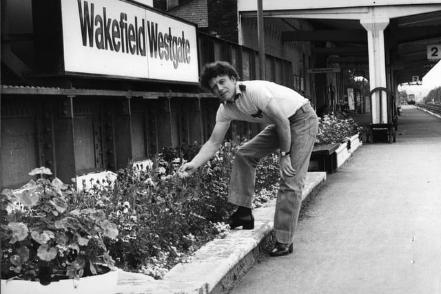 Gas board fitter Ernest Brice was such a keen gardener that for the past eight years he has provided Wakefield Westage with blooming displays - all for nothing. Pictured in August 1980.