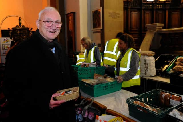 Stuart Gilchrist in the queue at the food share at St Aidan's Church, Harehills. Picture: Steve Riding
