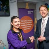 SGB-25500 Fundraising Manager Ellie Brumely and Harron Homes Sales Manager Paul Walters