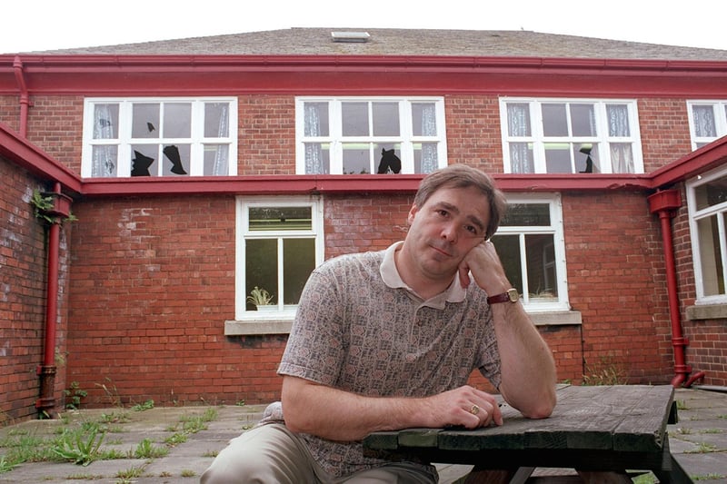 This is Stephen Watkins, head teacher of Potternewton Primary, who was left counting the cost in July 1998 after vandals who broke more than 30 windows at the school.