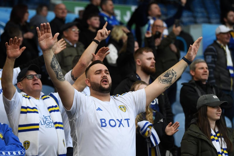 Leeds United v Millwall
United's fans enjoy going top of the league.
17th March 2024.
Picture Jonathan Gawthorpe