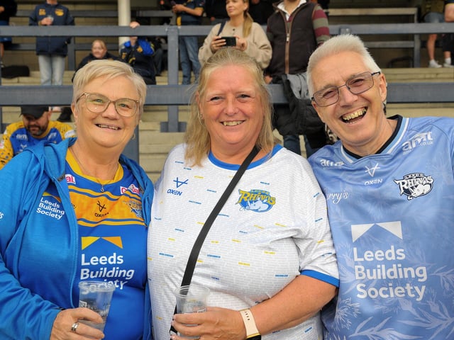 Andrea Thorpe, Wendy Wood, who was celebrating her birthday and travelled to the game from Spain and  Grahame Thorpe, of Leeds.