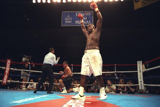 By odds alone, Buster Douglas beating Mike Tyson in Tokyo, Japan in 1990 is far from the greatest longshot victory. At the time Douglas was an undecorated unknown, while Mike Tyson was 37-0 with 33 knockouts. Despite getting knocked down in the eighth round, Buster rallied and ended the era of Tyson with a 10th round knockout.