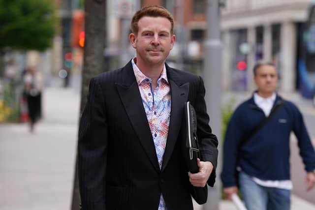 Ex-BBC presenter Alex Belfield arrives at Nottingham Crown Court for trial on July 5. He's charged with stalking corporation staff members (Photo: Jacob King/PA Wire)