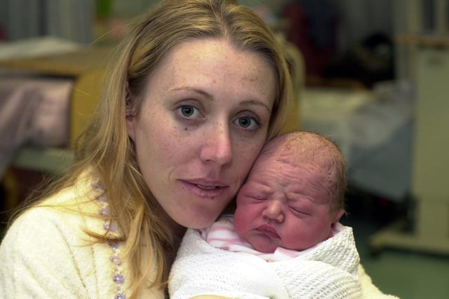 Mum Jackie Gabrio with baby Gabriella born on Christmas Day 2003 at Leeds General Infirmary.