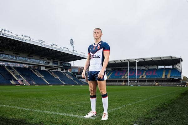 Leeds and England centre Harry Newman at Headingley ahead of Saturday's Test there against Tonga. Picture by Alex Whitehead/SWpix.com.