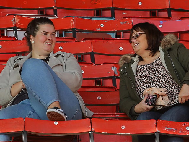 Some of the fans who watched Mansfield's 1-0 defeat at Swindon in 2018.