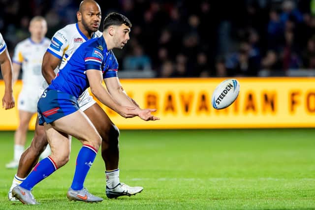 Jack Sinfield had a big game for Wakefield Trinity in their Betfred Challenge Cup win against his old club Leeds Rhinos. Picture by Allan McKenzie/SWpix.com .