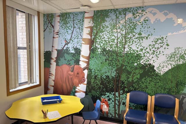 A seating area