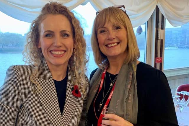 Katie White MP and Rachelle Atkin, The Yorkshire Marketing Company celebrating at The House of Lords