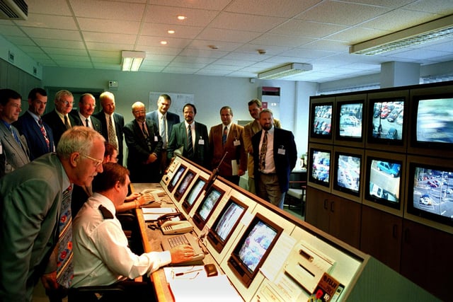 Dutch police officers are pictured visiting the Leeds Watch-CCTV Network at Merrion House.