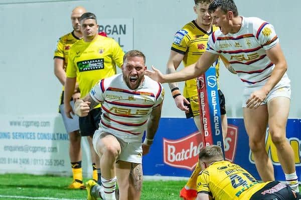 Josh Griffin scored two tries on his Wakefield debut, but it ended in defeat by  Castleford. Picture by Allan McKenzie/SWpix.com.
