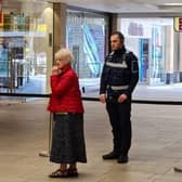 Part of Trinity Leeds has been cordoned off by security staff