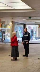 Part of Trinity Leeds has been cordoned off by security staff