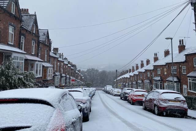 A snow-covered Kirkstall last year - as temperatures plummet in Leeds this week