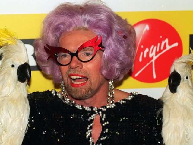 Richard Branson served as a substitute for the real Dame Edna during the opening celebrations.