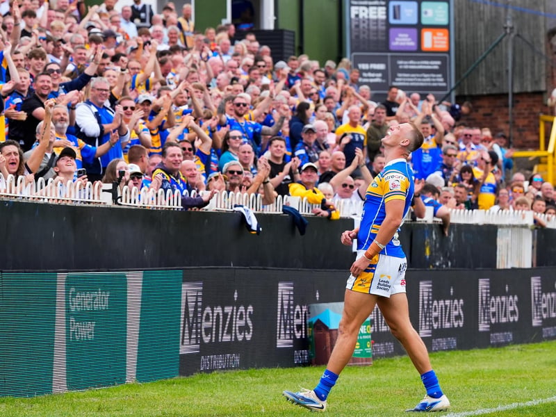 Rhinos' 64-6 win at Castleford Tigers in August was their biggest of the season. Ash Handley scored two of their 11 tries.