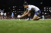 Castleford Tigers target Daejarn Asi, of Parramatta Eels lines up a kick during a game against Wests Tigers last weekend. Picture by Jeremy Ng/Getty Images.