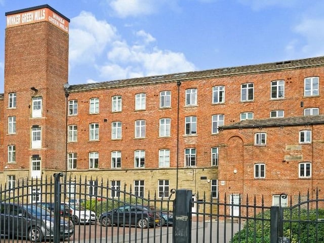 This two-bedroom apartment is located in a gated development in Armley. It has a stylish design and a spacious open plan living, kitchen and dining room. The property is light and airy with high ceilings and large windows. It's on the market for £110,000.