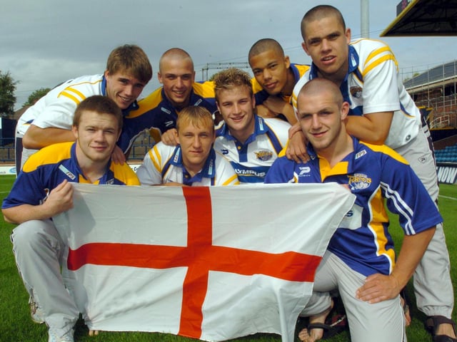 From the left, John Gallagher, Ashley Gibson, Lee Smith, Carl Ablett, Jason Golden, Danny Williams, Luke Stenchion and Scott Murrell.