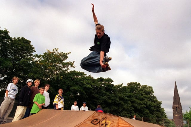 Woodhouse Moor staged a Skateorama competition in October 1997. Pictured is Tom Robinson in action.