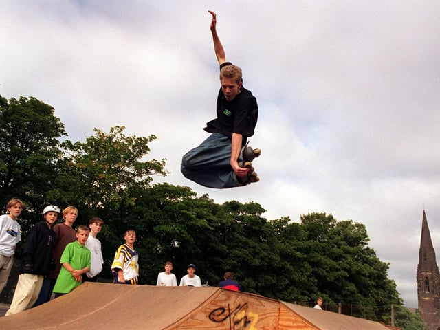Woodhouse Moor staged a Skateorama competition in October 1997. Pictured is Tom Robinson in action.